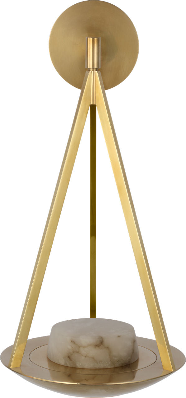 Divina 19" Floating Bowl Sconce | Soft Brass | Alabaster