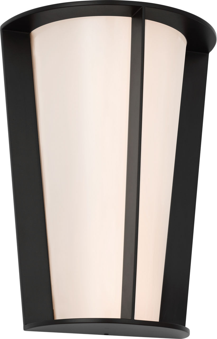 Phinn 12" Tapered Sconce | Modern Iron | White Glass