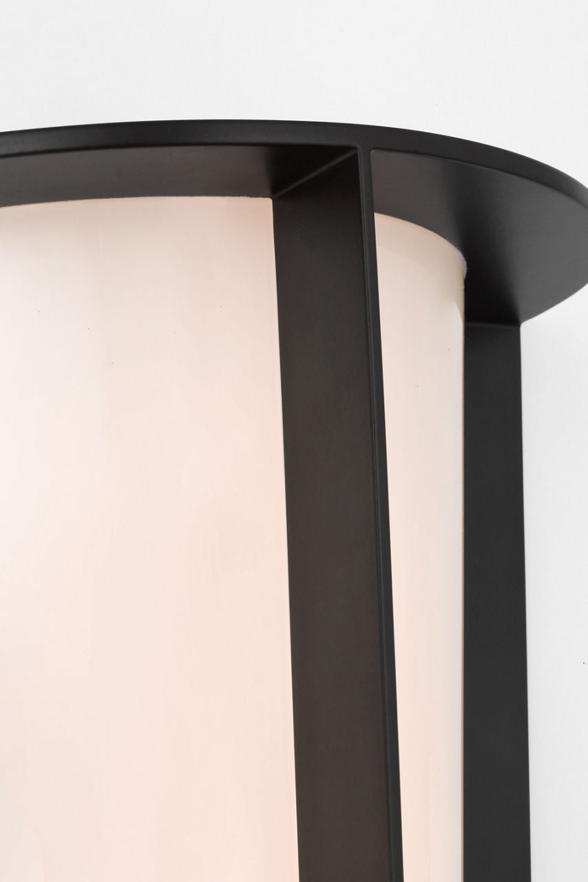 Phinn 12" Tapered Sconce | Modern Iron | White Glass