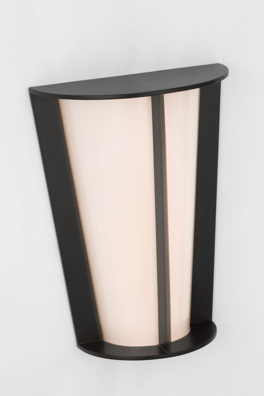 Phinn 12" Tapered Sconce | Modern Iron | White Glass