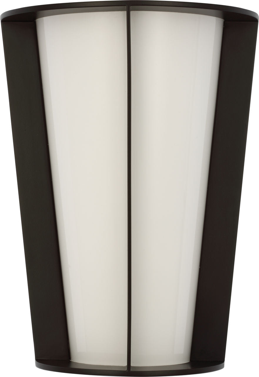 Phinn 12" Tapered Sconce | Modern Iron | White Glass