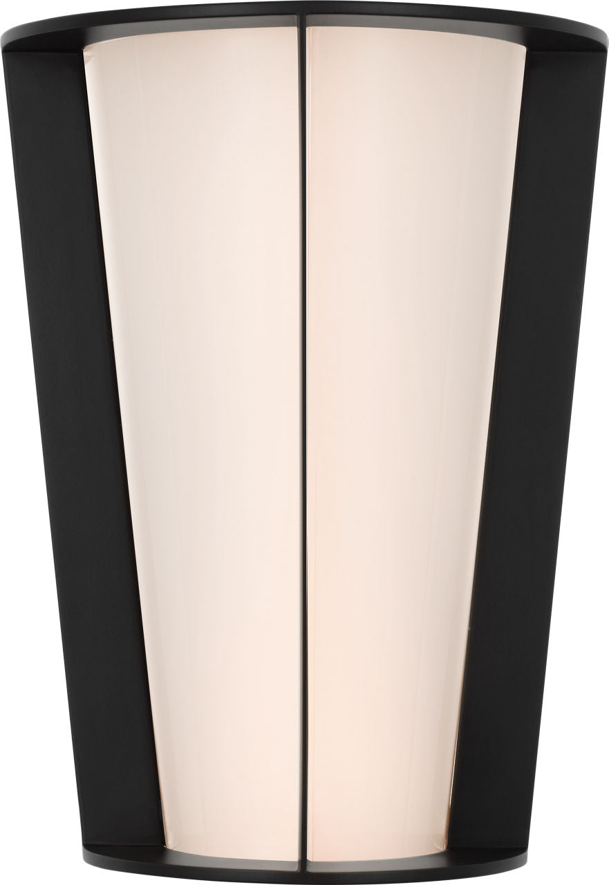 Phinn 12" Tapered Sconce | Modern Iron | White Glass
