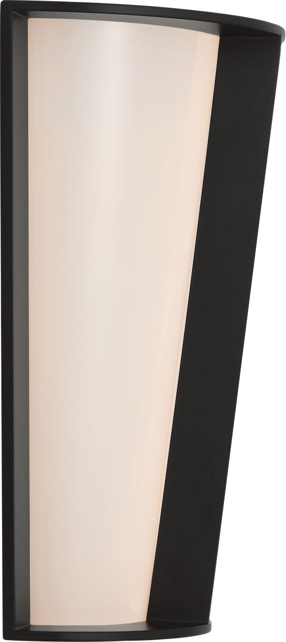 Phinn 12" Tapered Sconce | Modern Iron | White Glass