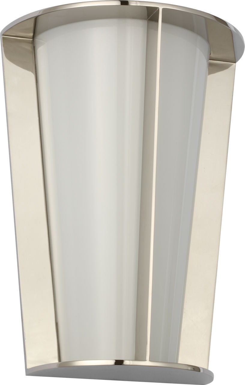 Phinn 12" Tapered Sconce | Polished Nickel | White Glass