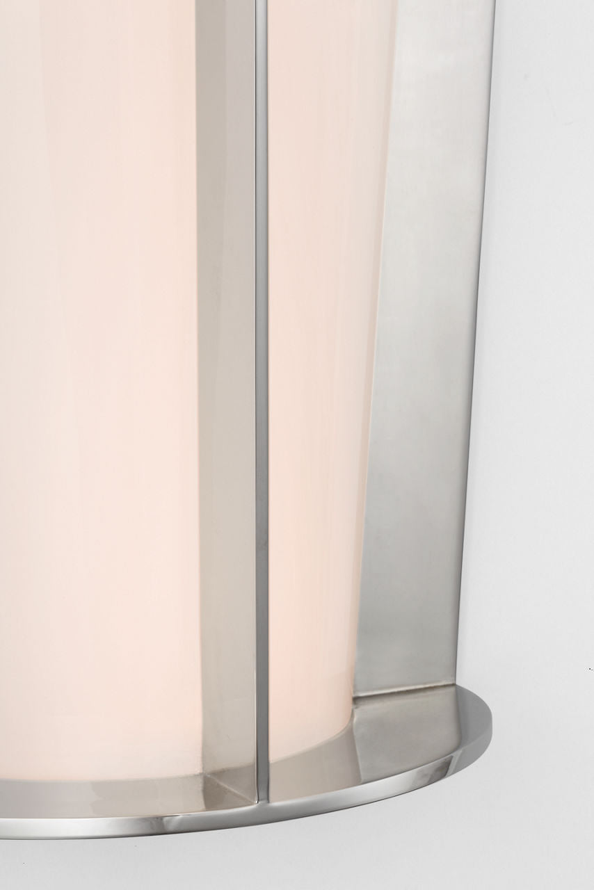 Phinn 12" Tapered Sconce | Polished Nickel | White Glass