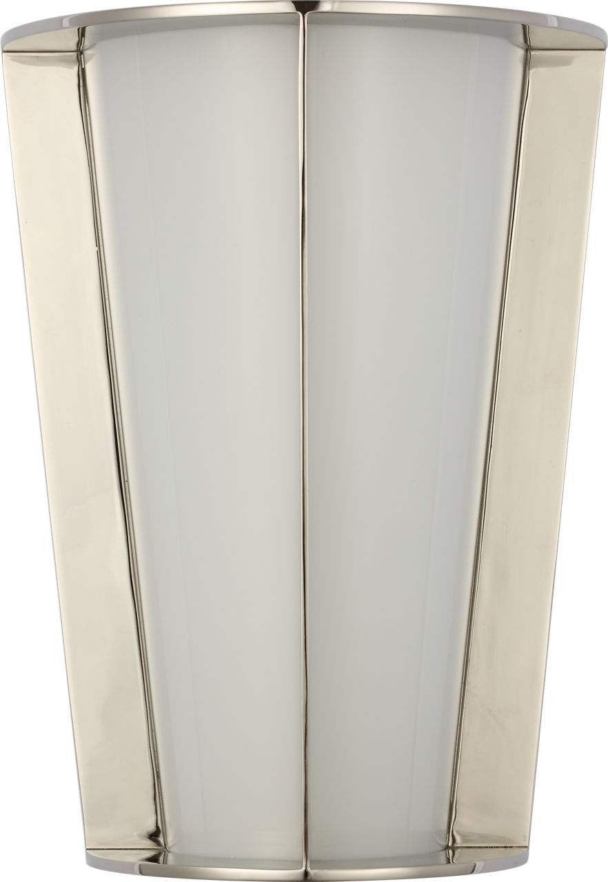 Phinn 12" Tapered Sconce | Polished Nickel | White Glass