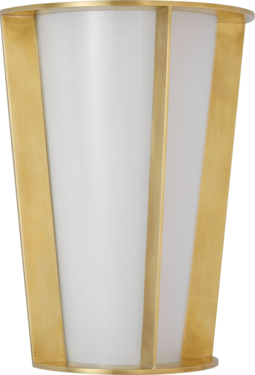 Phinn 12" Tapered Sconce | Soft Brass | White Glass