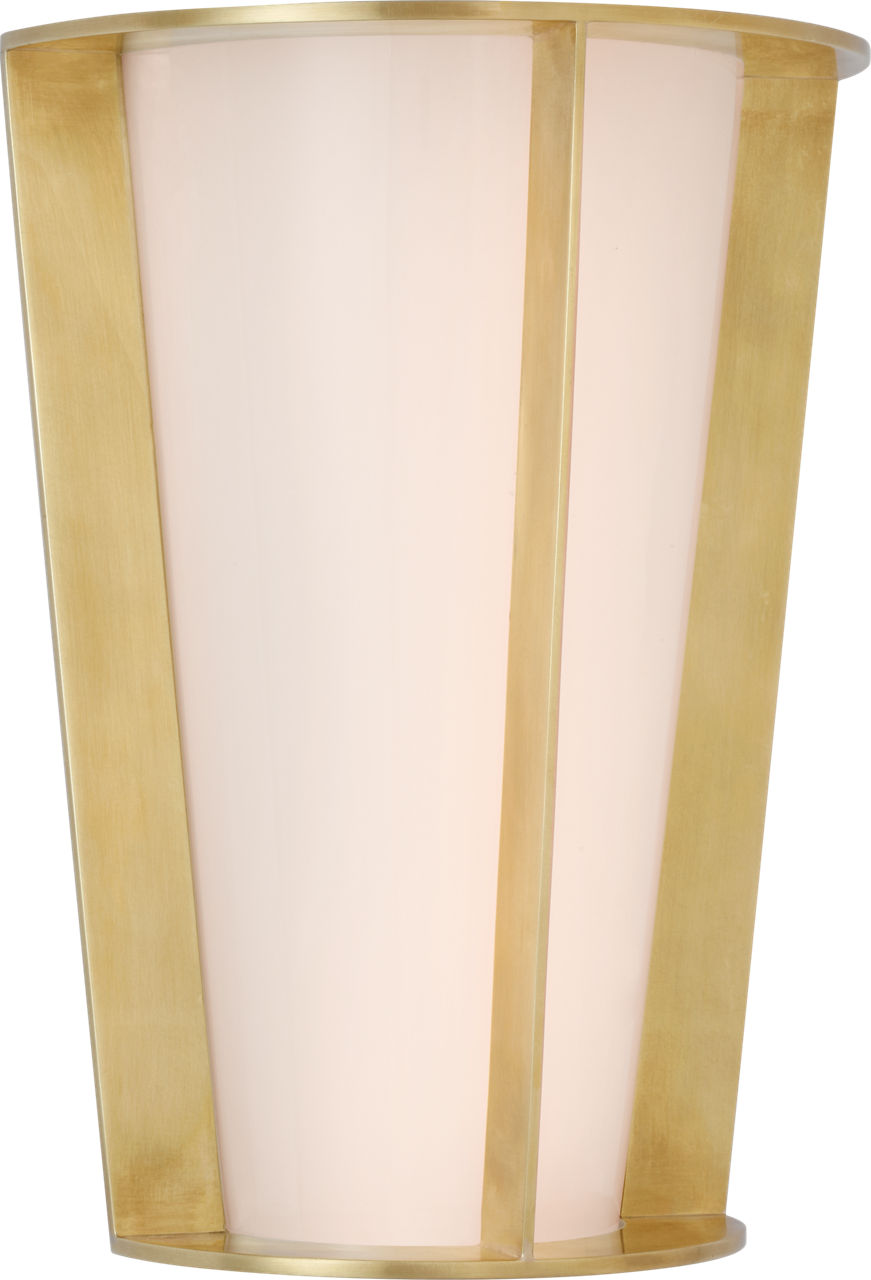 Phinn 12" Tapered Sconce | Soft Brass | White Glass