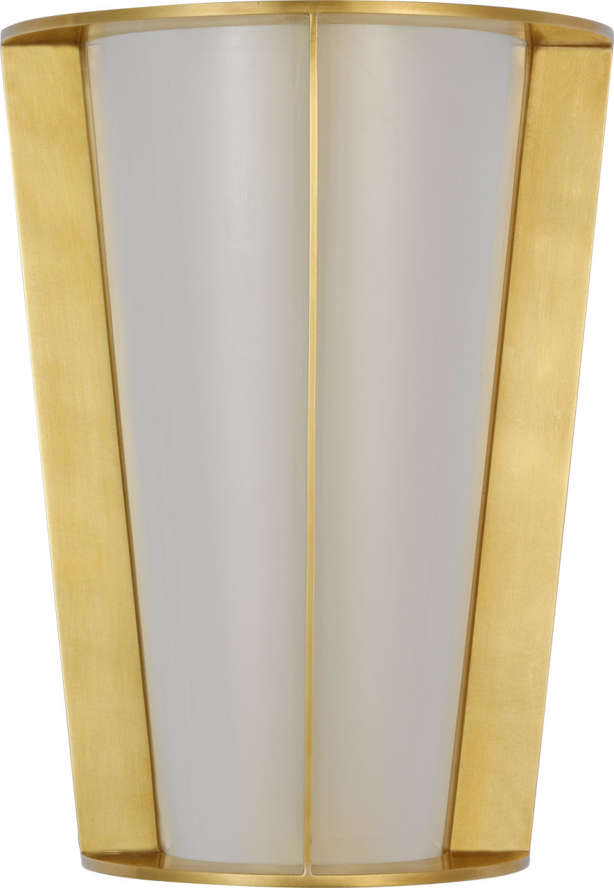 Phinn 12" Tapered Sconce | Soft Brass | White Glass