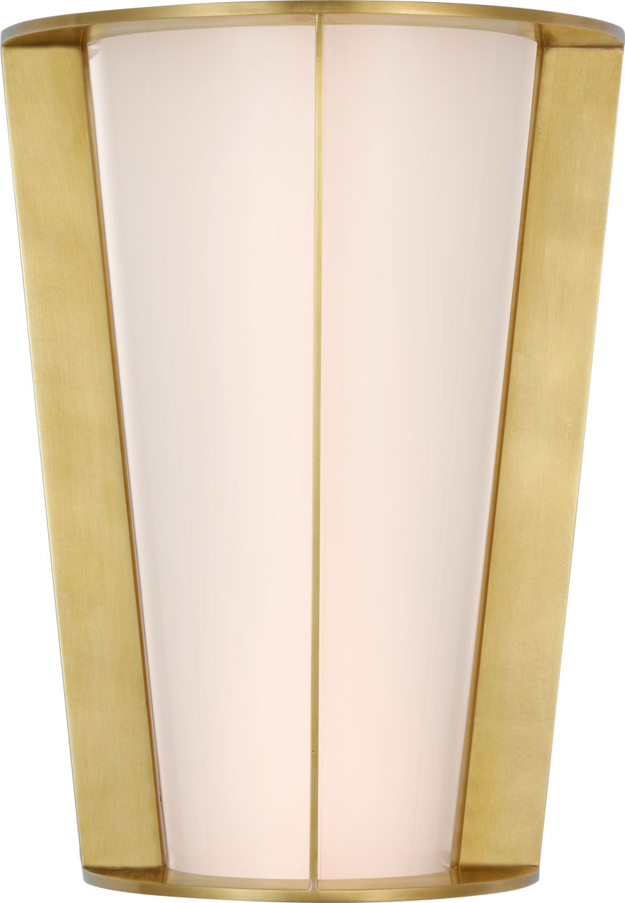 Phinn 12" Tapered Sconce | Soft Brass | White Glass