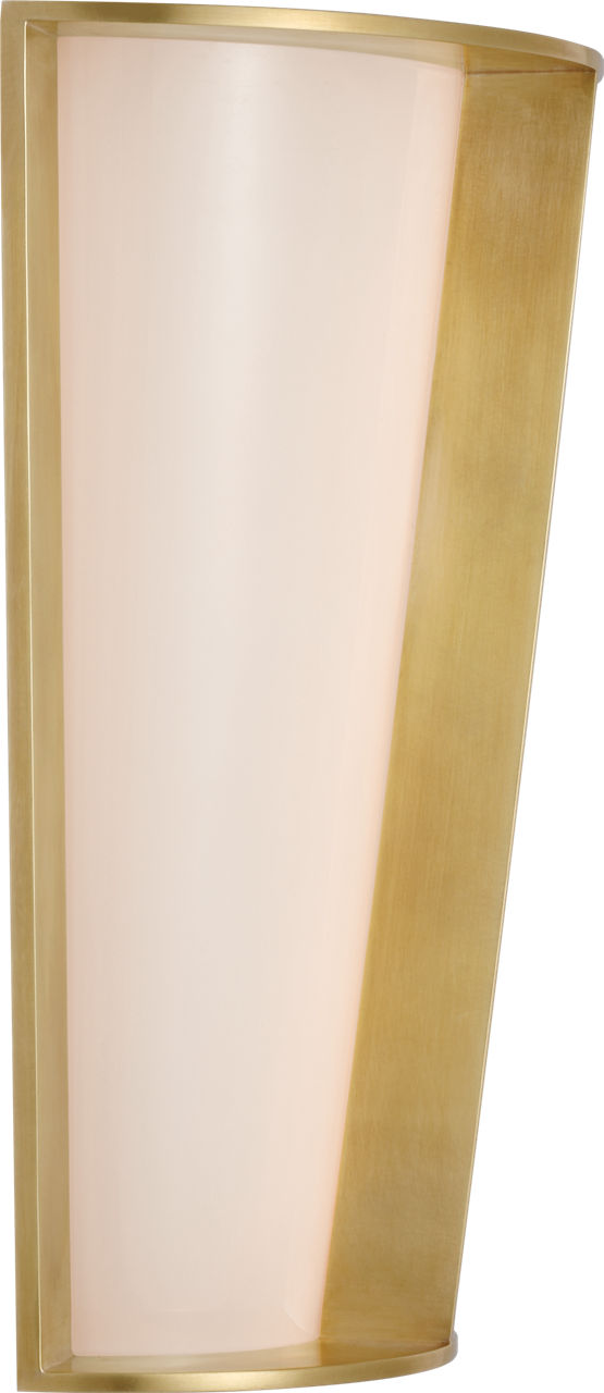Phinn 12" Tapered Sconce | Soft Brass | White Glass