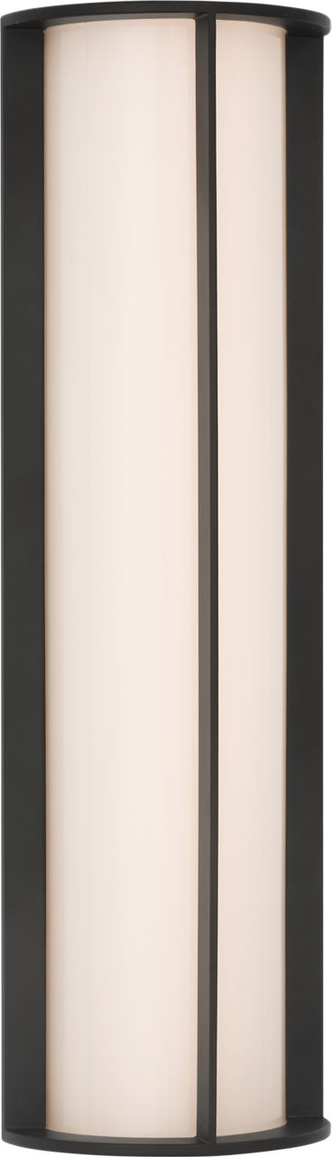 Phinn 18" Linear Bath Sconce | Modern Iron | White Glass