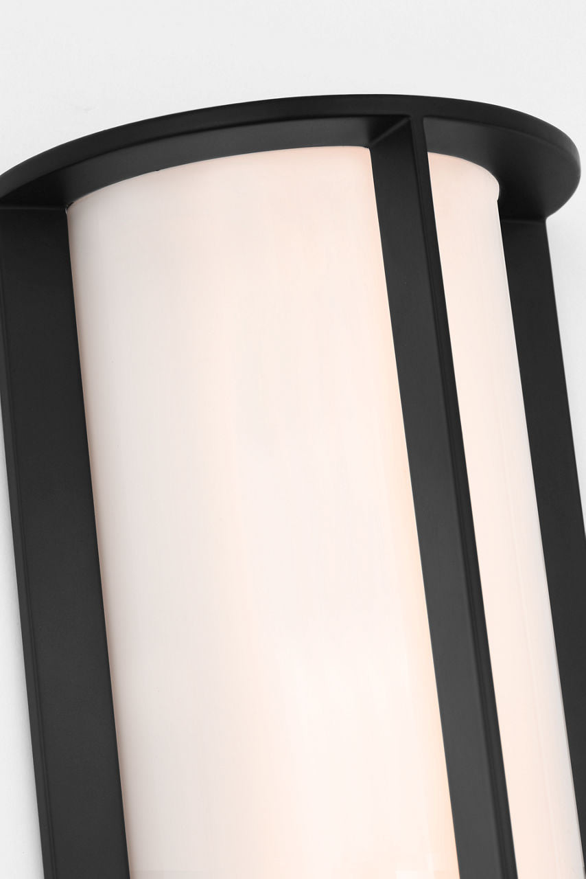 Phinn 18" Linear Bath Sconce | Modern Iron | White Glass