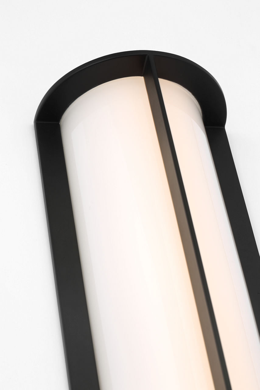 Phinn 18" Linear Bath Sconce | Modern Iron | White Glass
