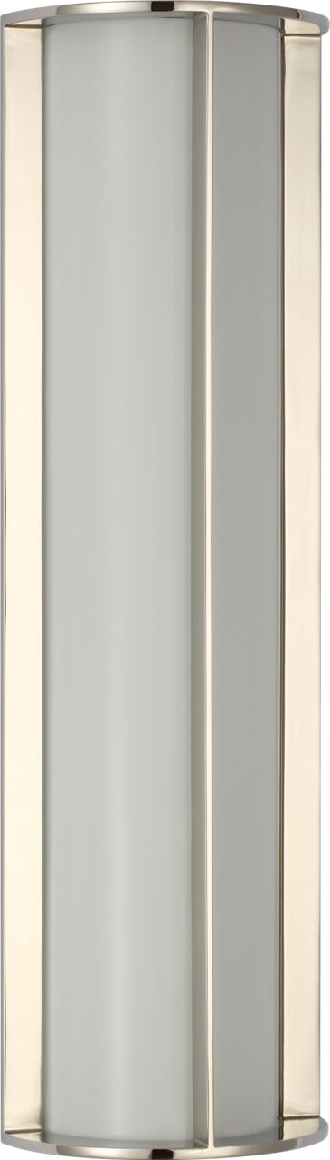 Phinn 18" Linear Bath Sconce | Polished Nickel | White Glass
