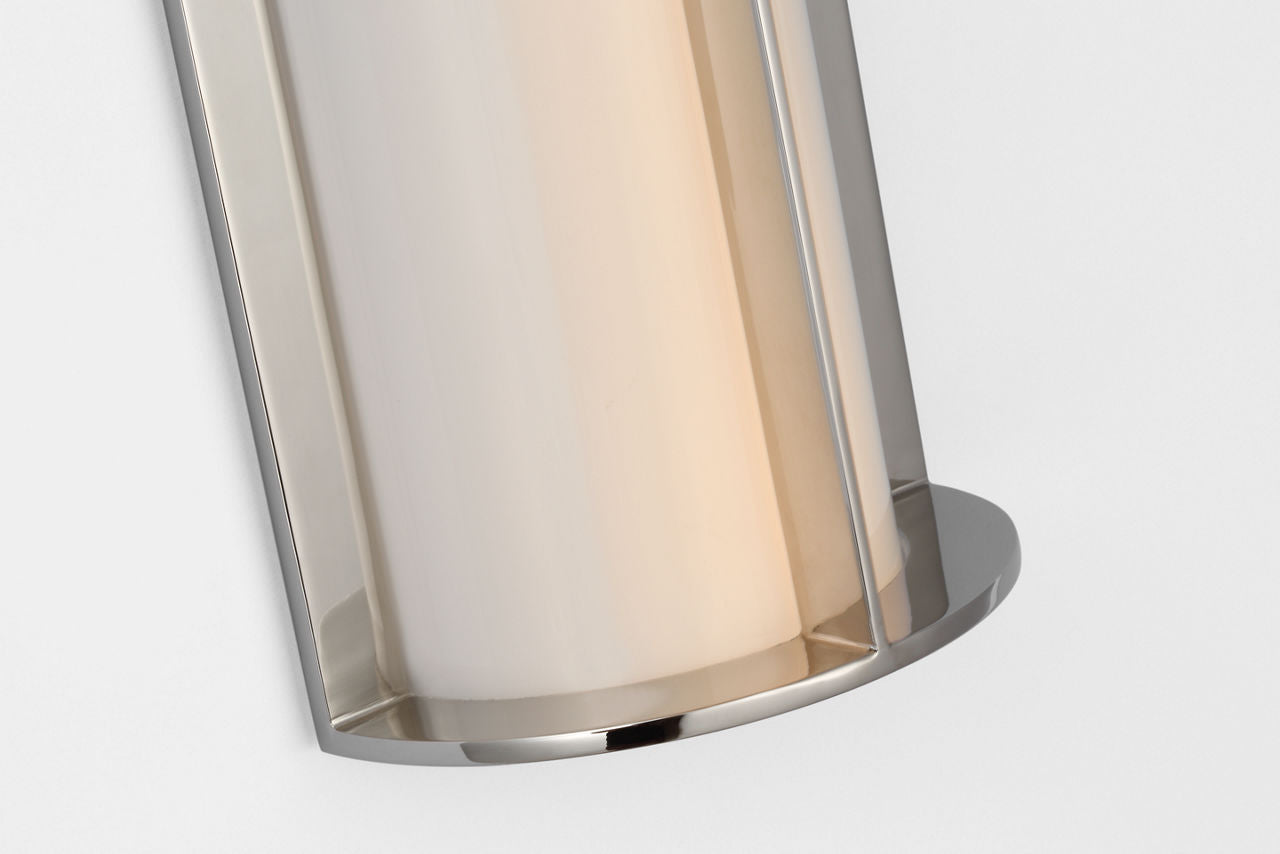 Phinn 18" Linear Bath Sconce | Polished Nickel | White Glass