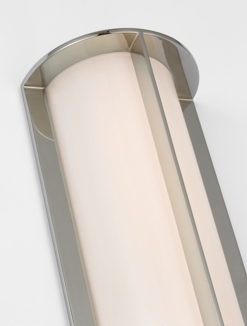Phinn 18" Linear Bath Sconce | Polished Nickel | White Glass