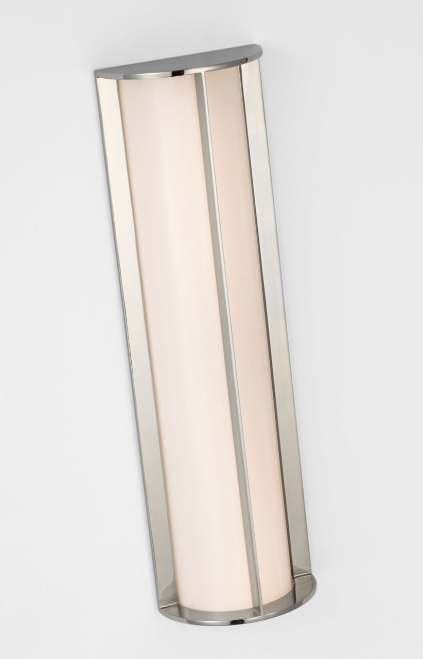 Phinn 18" Linear Bath Sconce | Polished Nickel | White Glass