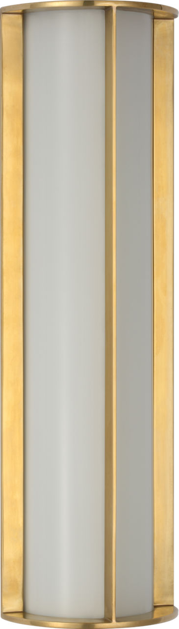 Phinn 18" Linear Bath Sconce | Soft Brass | White Glass