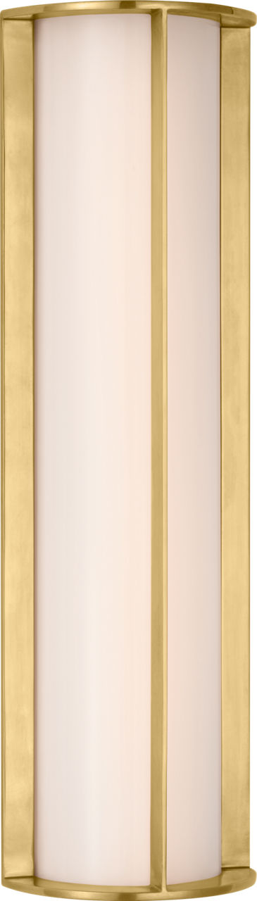 Phinn 18" Linear Bath Sconce | Soft Brass | White Glass