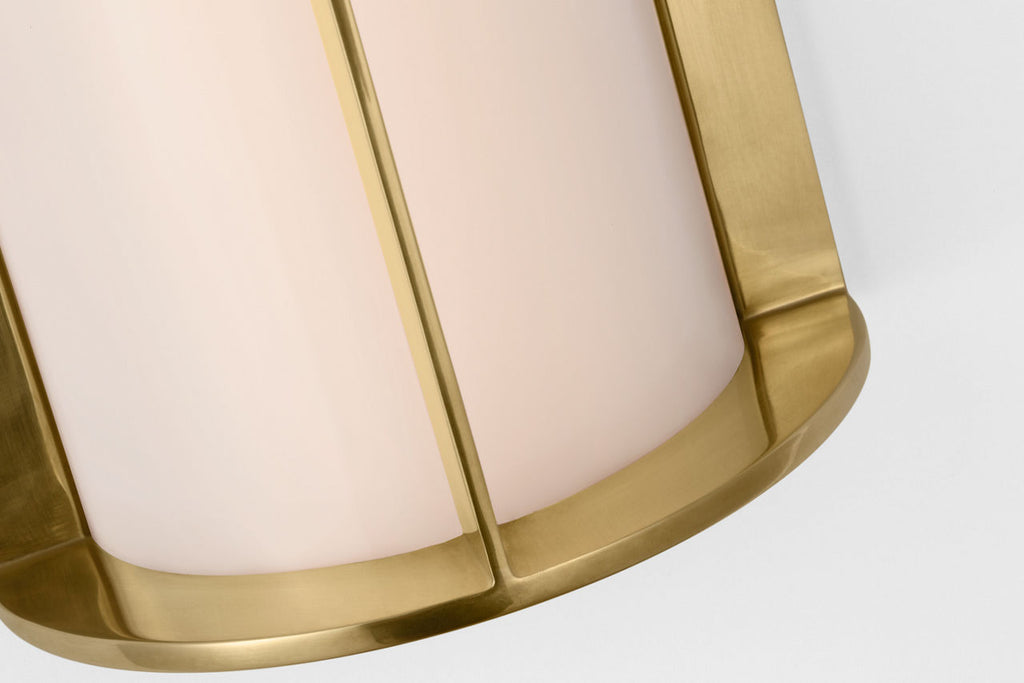 Phinn 18" Linear Bath Sconce | Soft Brass | White Glass