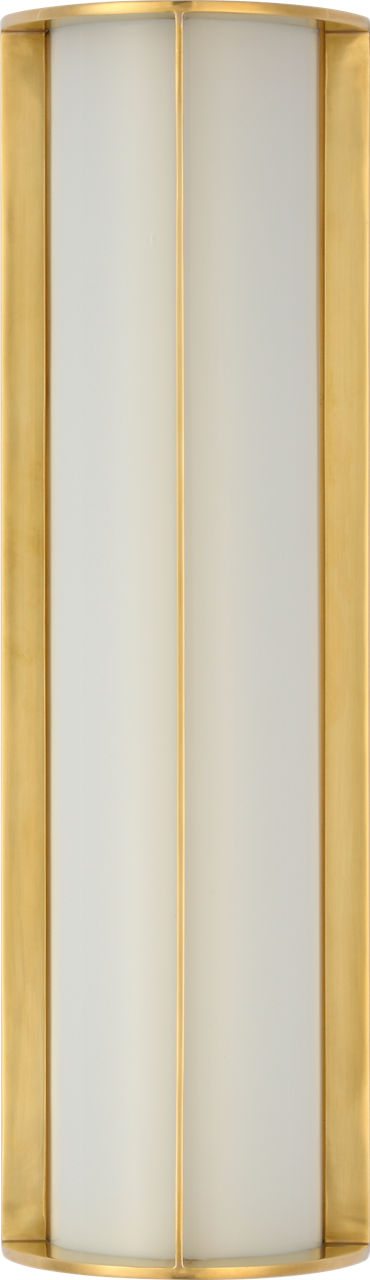 Phinn 18" Linear Bath Sconce | Soft Brass | White Glass