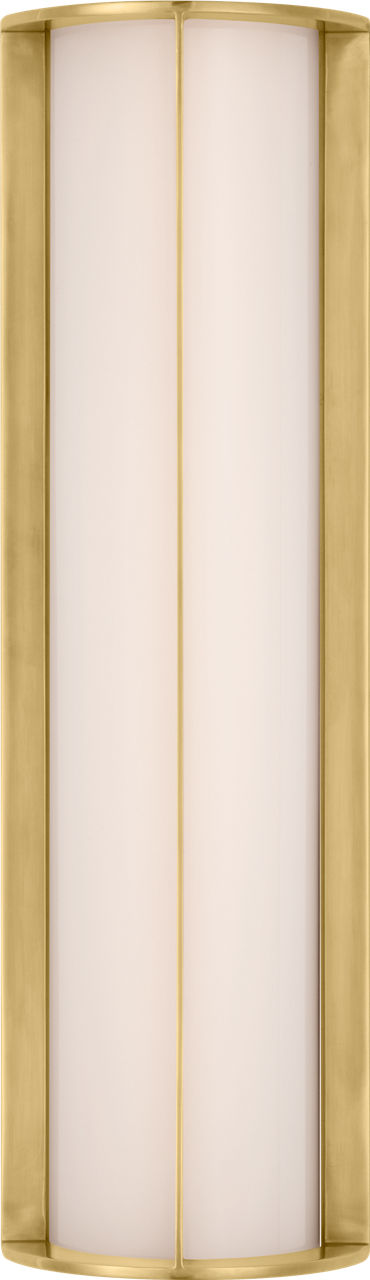 Phinn 18" Linear Bath Sconce | Soft Brass | White Glass