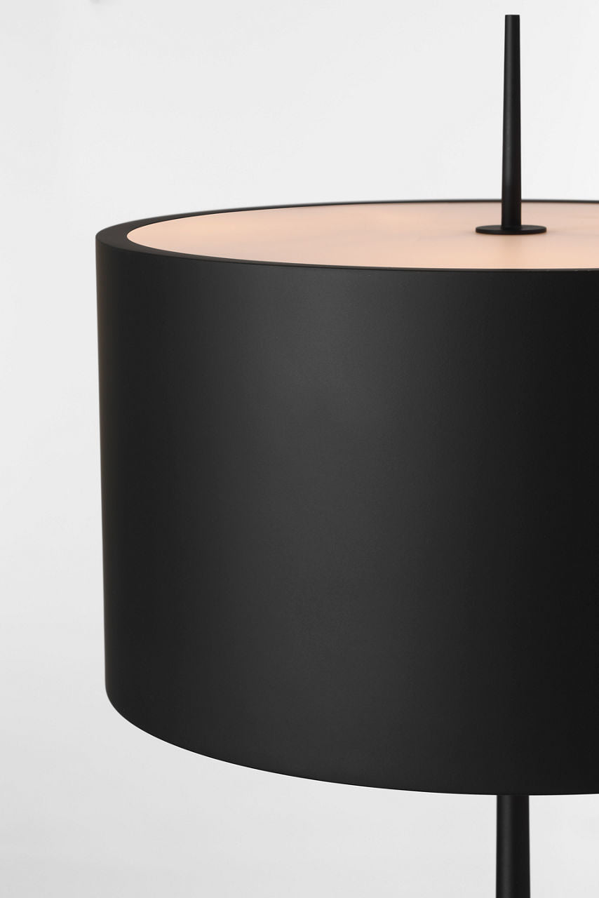 Spinet 26" Modern Trumpet Table Lamp | Matte Black | Black Shade