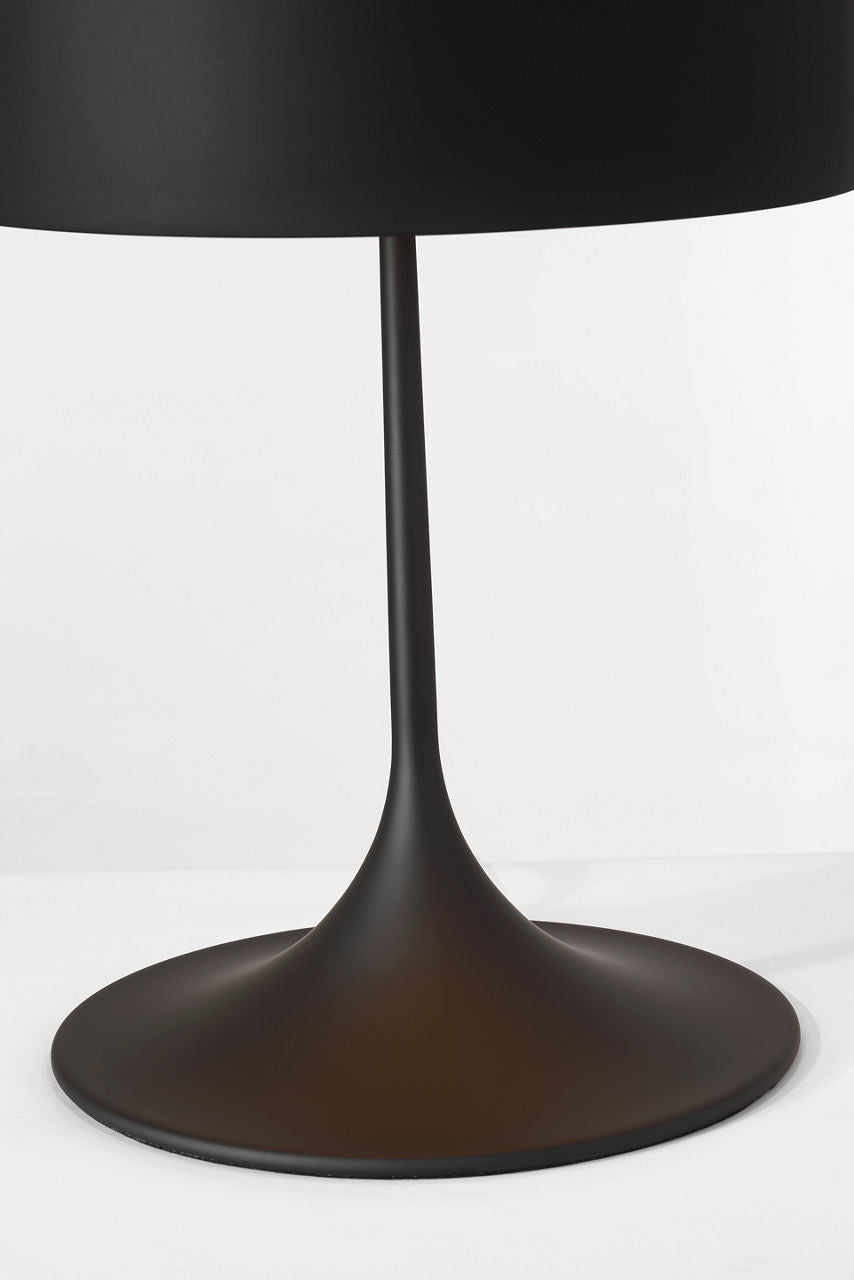 Spinet 26" Modern Trumpet Table Lamp | Matte Black | Black Shade