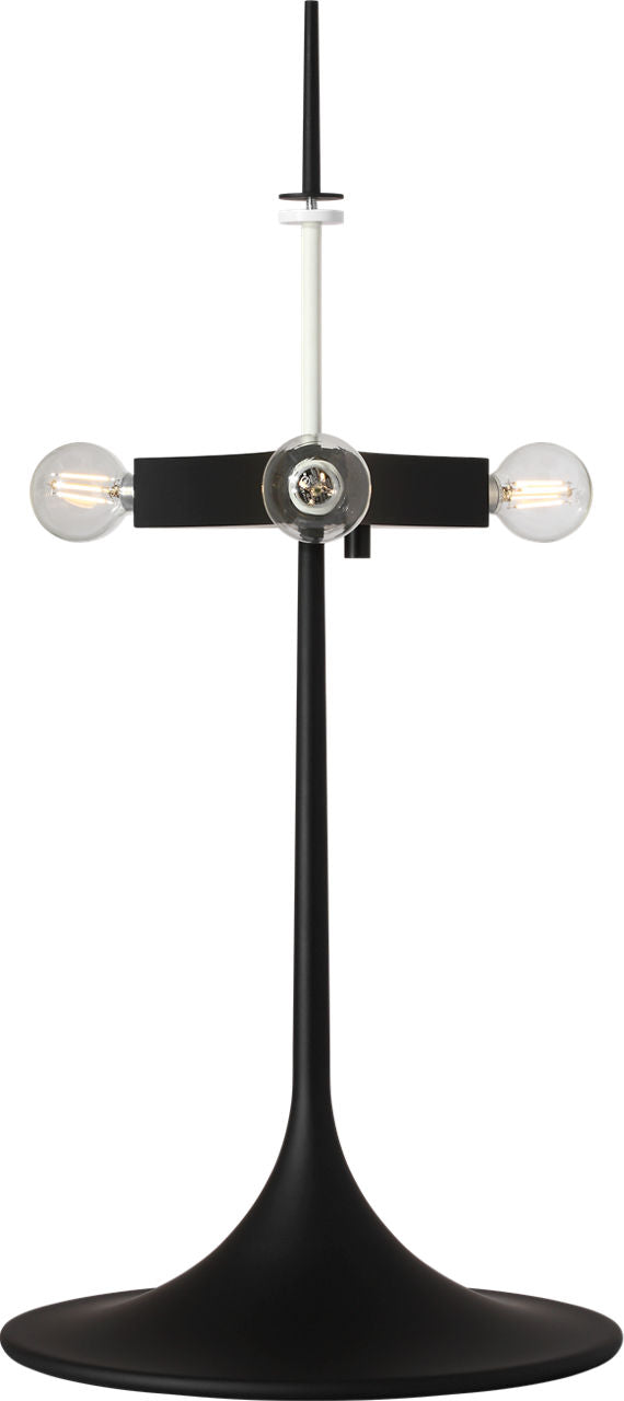 Spinet 26" Modern Trumpet Table Lamp | Matte Black | Black Shade