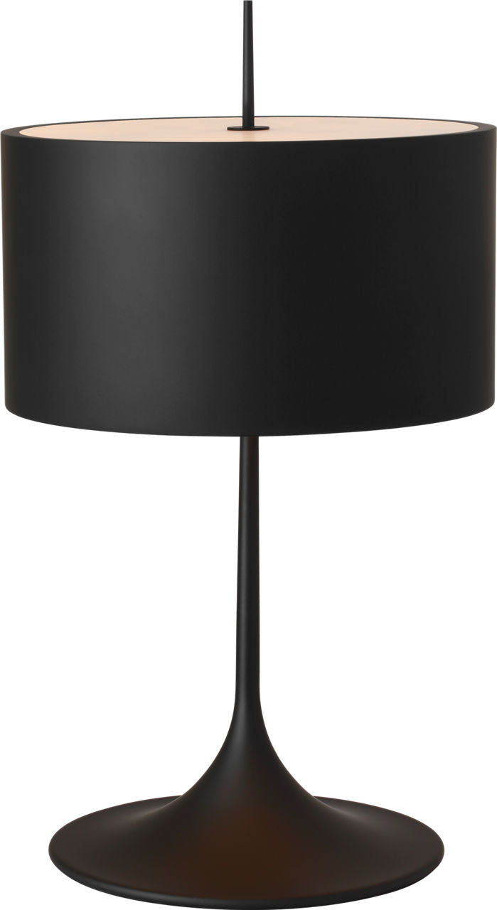 Spinet 26" Modern Trumpet Table Lamp | Matte Black | Black Shade