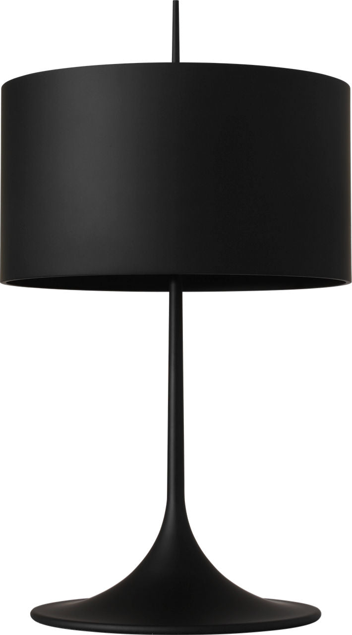 Spinet 26" Modern Trumpet Table Lamp | Matte Black | Black Shade