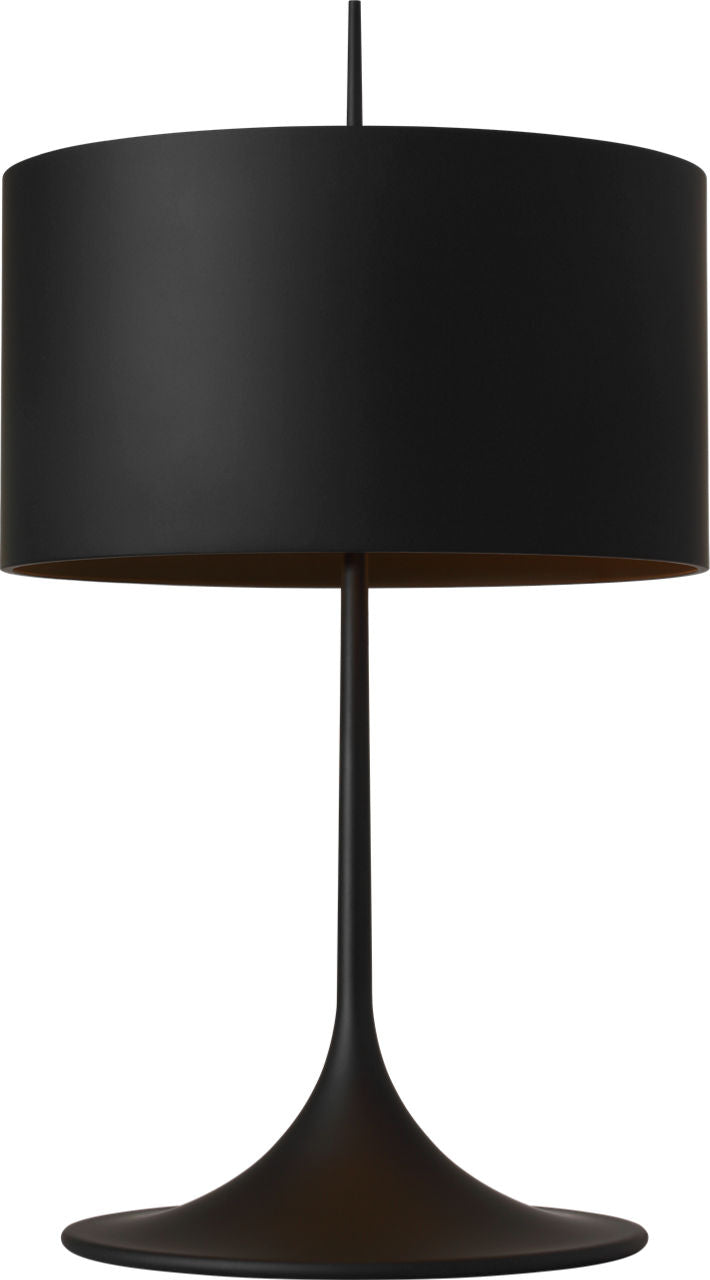 Spinet 26" Modern Trumpet Table Lamp | Matte Black | Black Shade