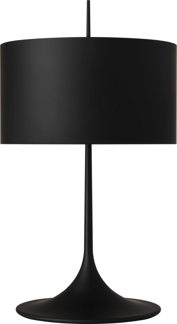 Spinet 26" Modern Trumpet Table Lamp | Matte Black | Black Shade