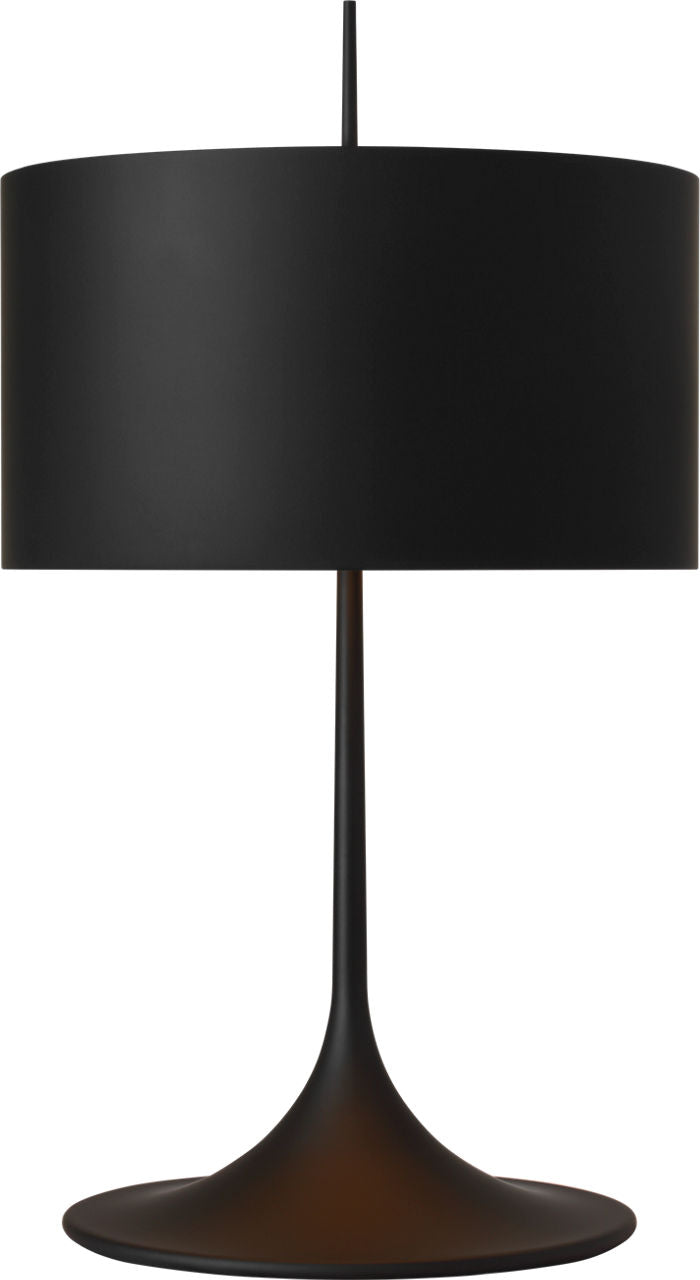 Spinet 26" Modern Trumpet Table Lamp | Matte Black | Black Shade
