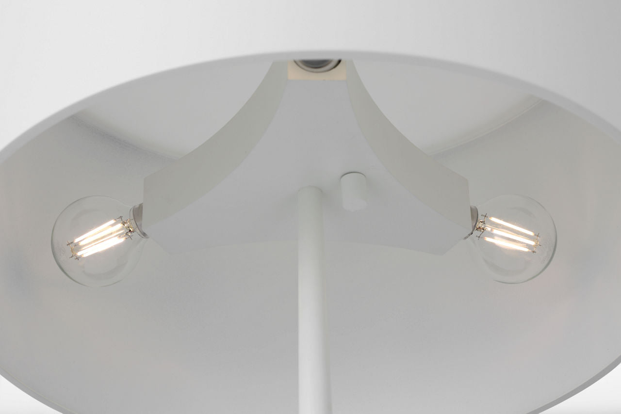 Spinet 26" Modern Trumpet Table Lamp | Matte White | Matte White Shade