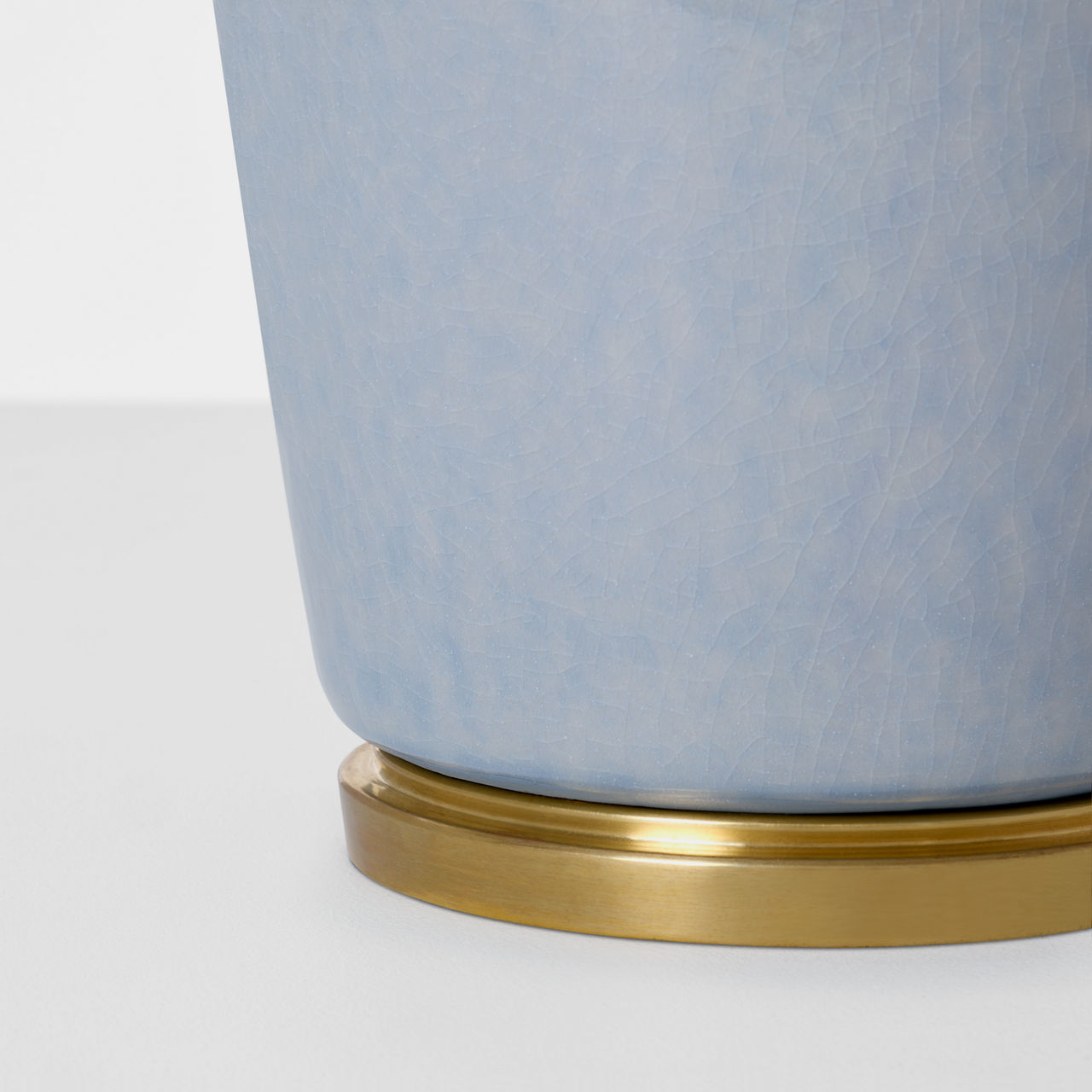 Chado Large Table Lamp | Polar Blue Crackle | Linen Shade