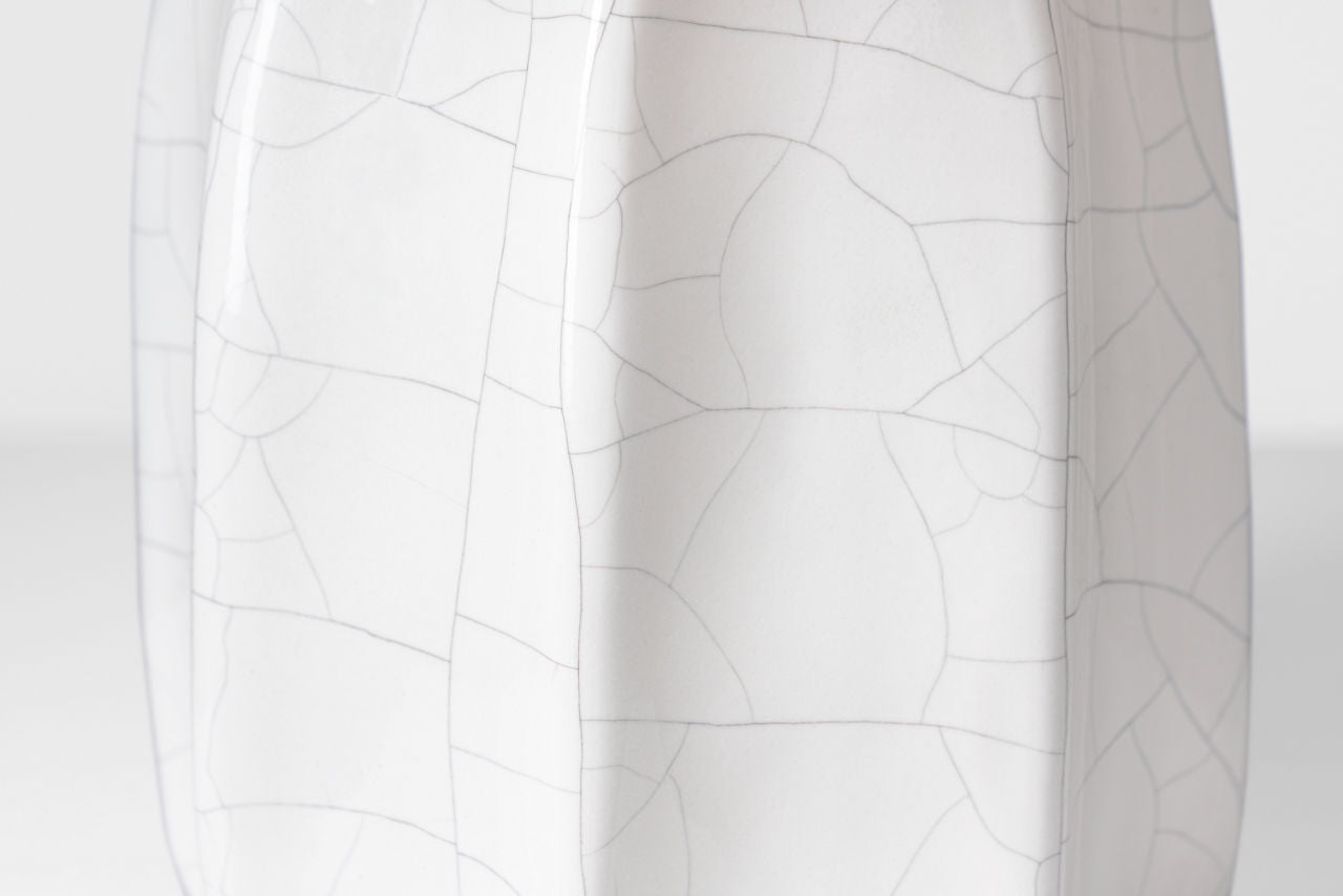 Melanie 12" Cordless Accent Lamp | Crackled Ivory | Linen Shade