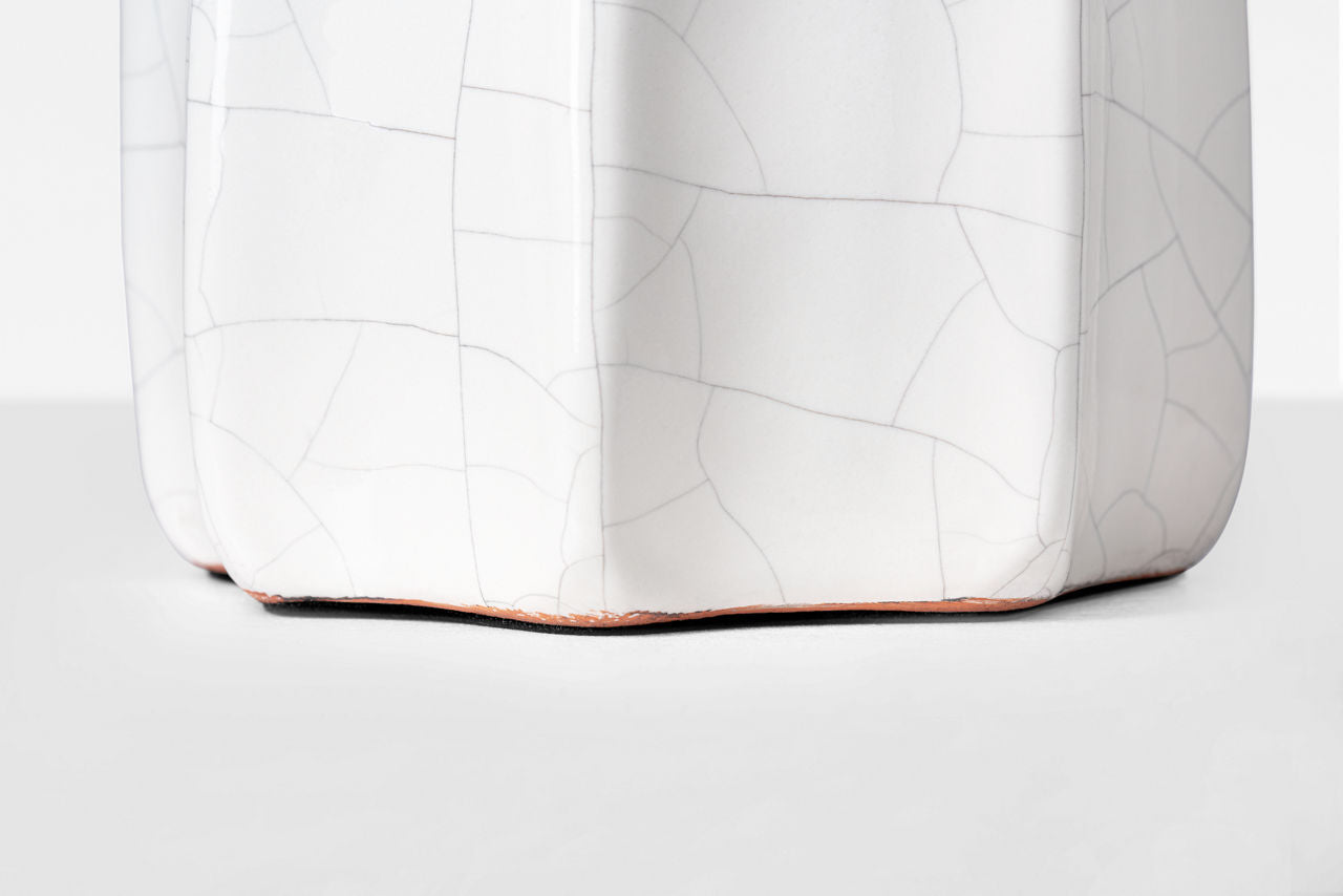 Melanie 12" Cordless Accent Lamp | Crackled Ivory | Linen Shade