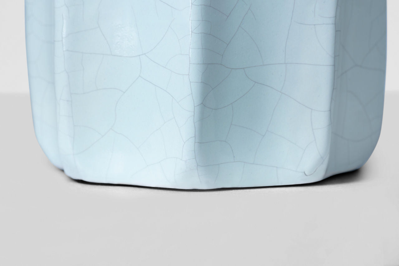 Melanie 12" Cordless Accent Lamp | Crackled Moonseed | Linen Shade