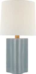 Lakepoint Large Table Lamp | Polar Blue Crackle | Linen Shade
