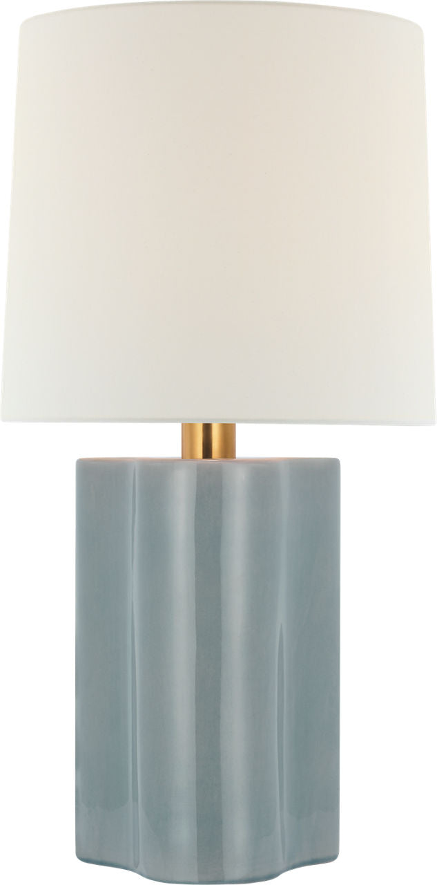 Lakepoint Large Table Lamp | Polar Blue Crackle | Linen Shade