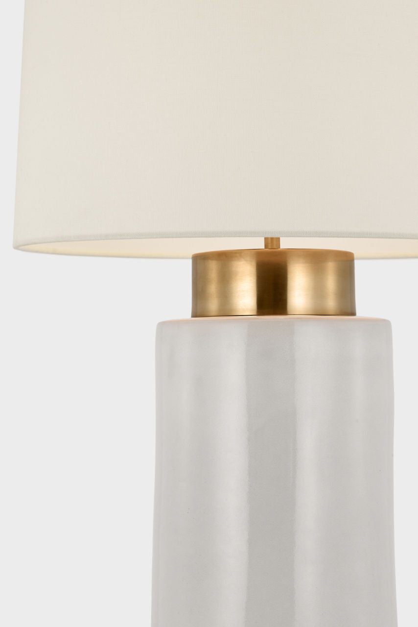 Xian 30" Table Lamp | Ivory and Soft Brass | Linen Shade