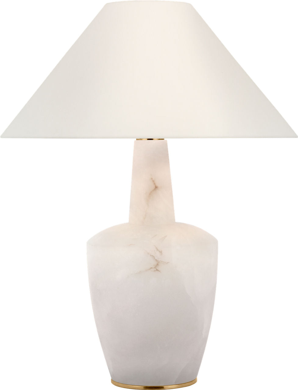 Paros 31" Table Lamp | Alabaster | Linen Flare Shade
