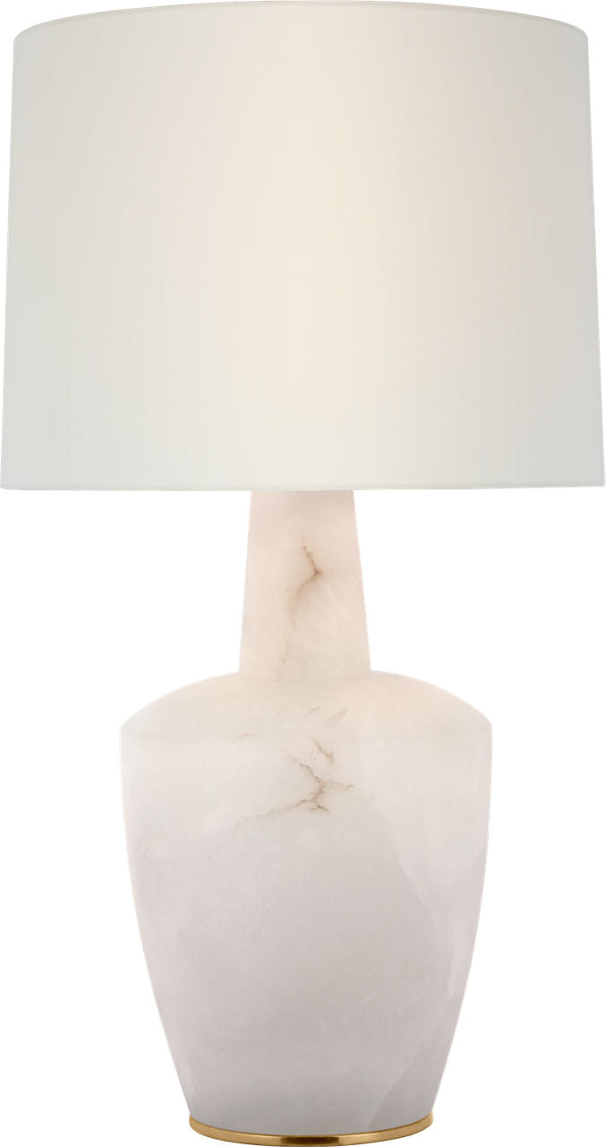 Paros 31" Table Lamp | Alabaster | Linen Drum Shade