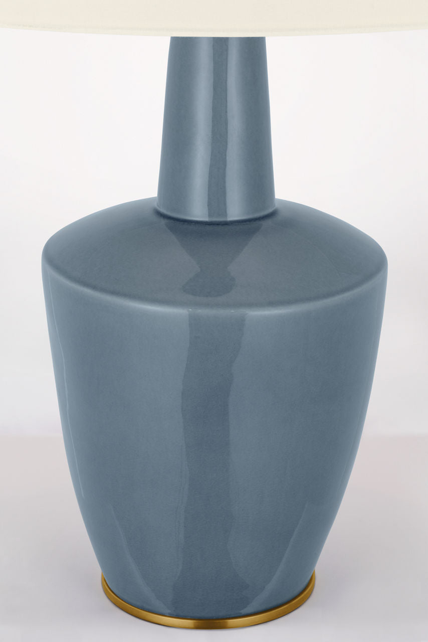 Paros 31" Table Lamp | Polar Blue Crackle | Linen Flare Shade