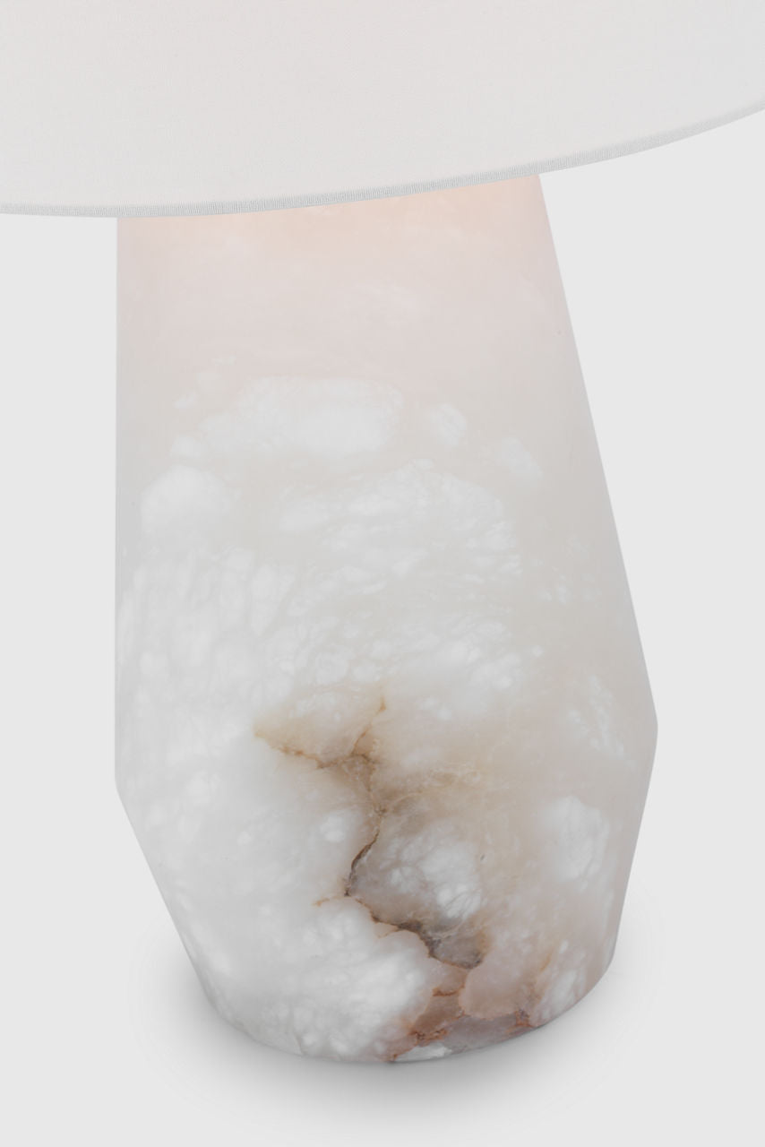 Corfu 32" Table Lamp | Alabaster | Linen Shade