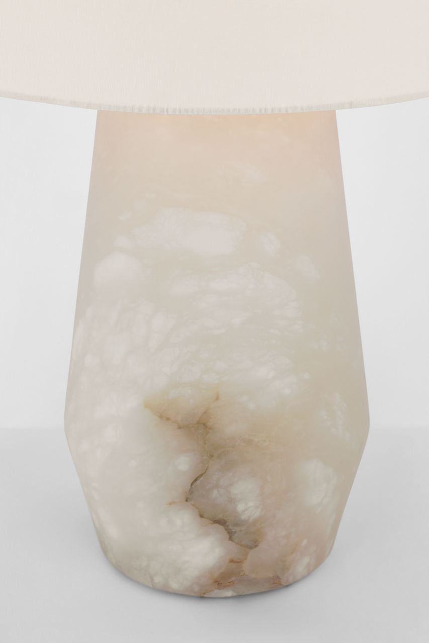 Corfu 32" Table Lamp | Alabaster | Linen Shade