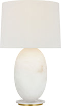 Folly 27" Rotatable Cordless Table Lamp | Alabaster | Linen Shade
