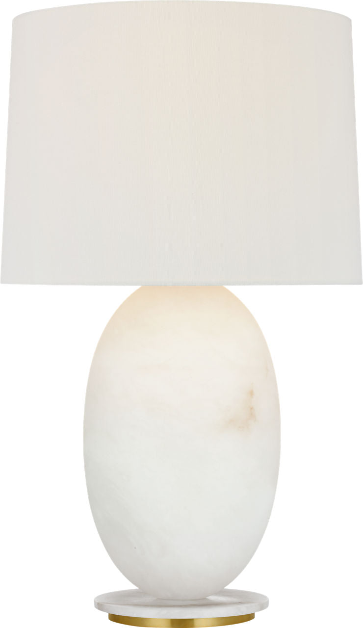 Folly 27" Rotatable Cordless Table Lamp | Alabaster | Linen Shade